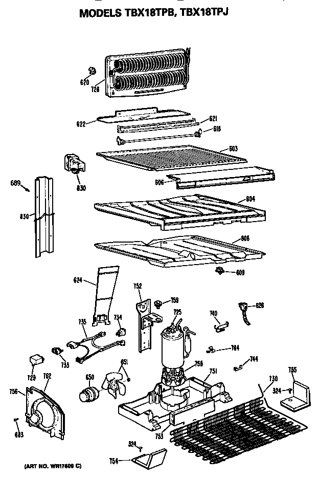 GE TBX18TPBRAD unit diagram