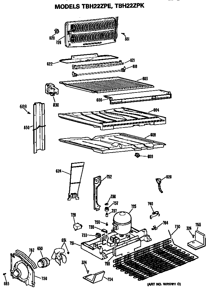GE TBH22ZPERWH unit diagram