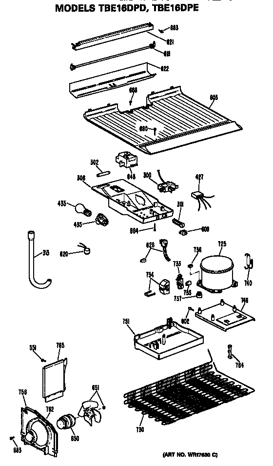 GE TBE16DPERWH unit diagram