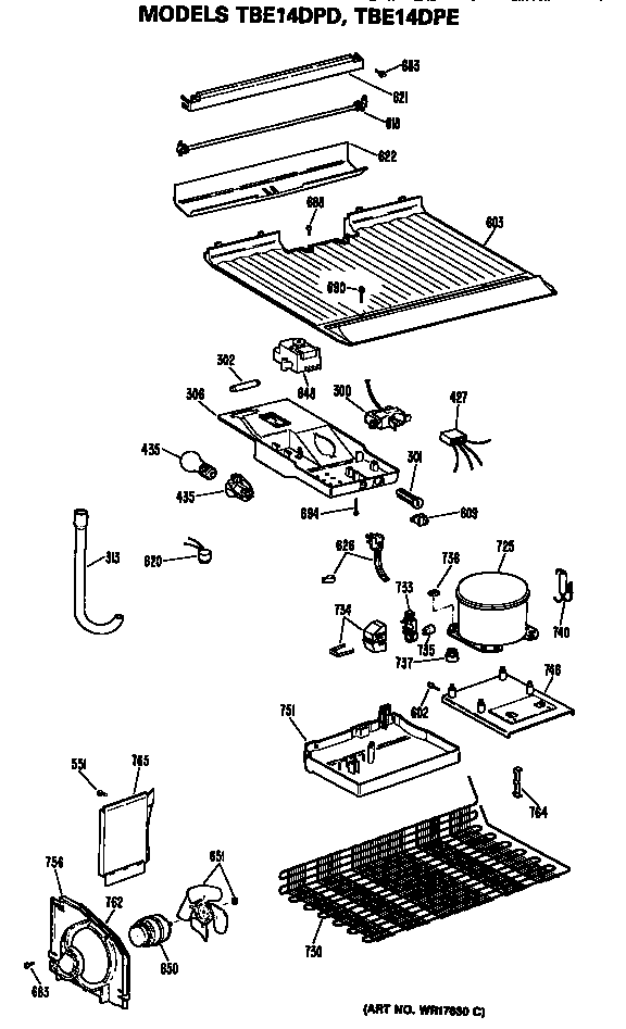 GE TBE14DPDRWH unit diagram