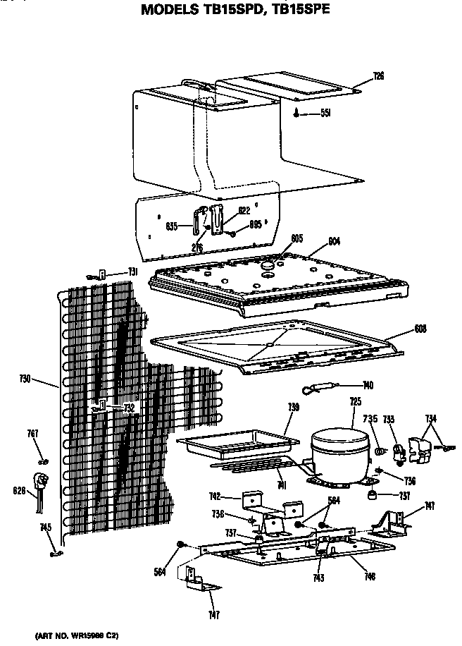 GE TB15SPDRAD unit diagram