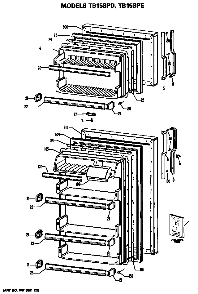 GE TB15SPDRAD doors diagram