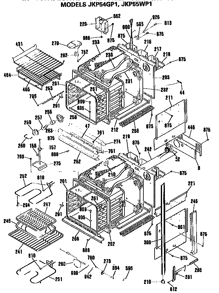 GE JKP55WP1WG ovens diagram