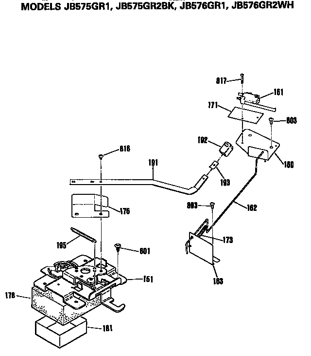 GE JB575GR2BK lock box diagram
