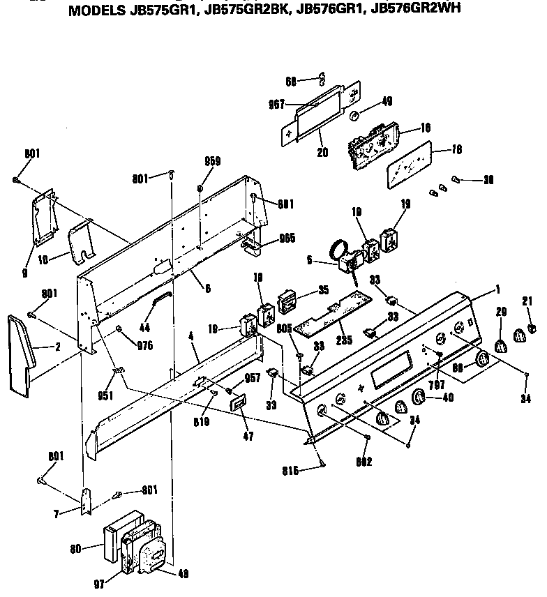 GE JB575GR2BK control diagram