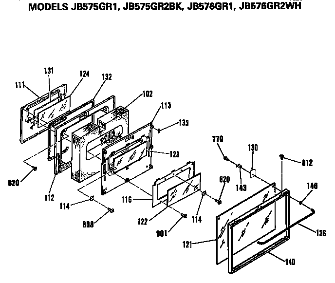 GE JB575GR2BK oven diagram