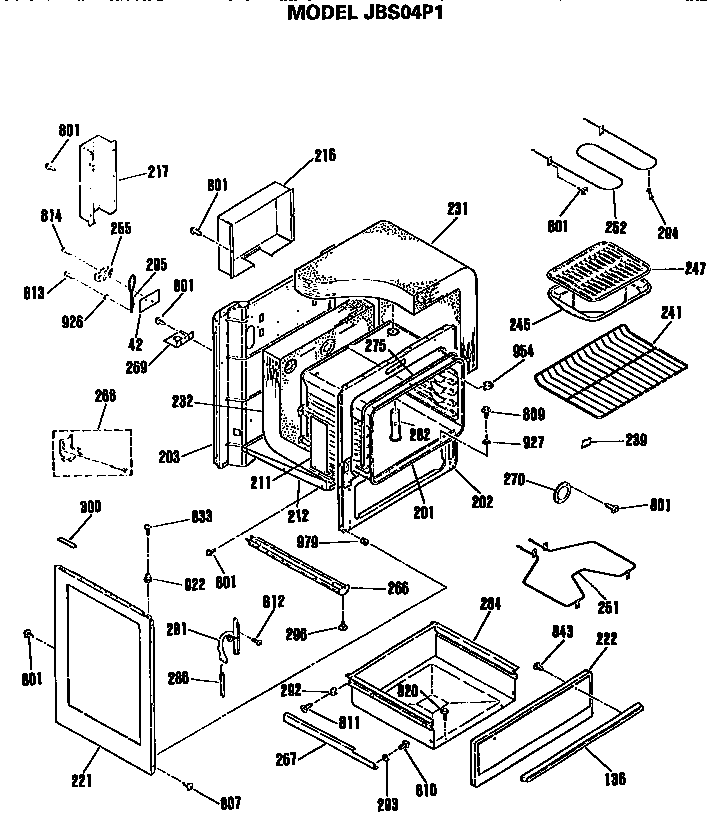 GE JBS04P1 main body diagram