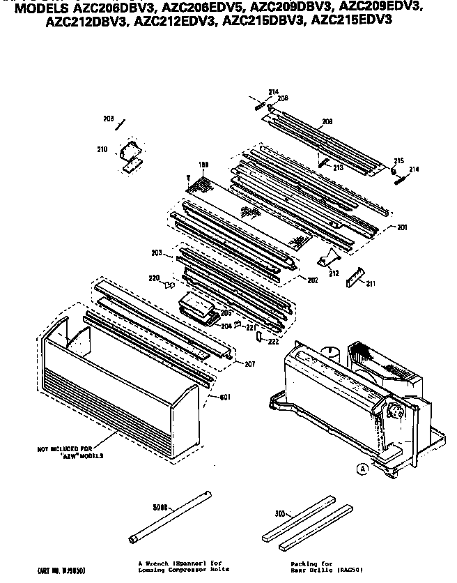 GE AZC212DBV3 grille diagram