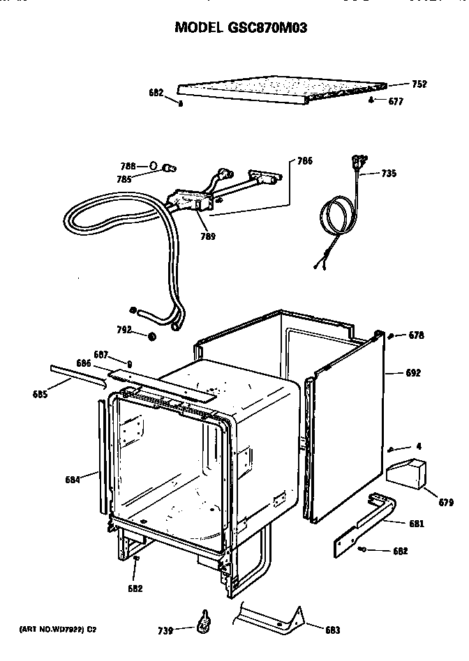 GE GSC870M03 cords/panels diagram