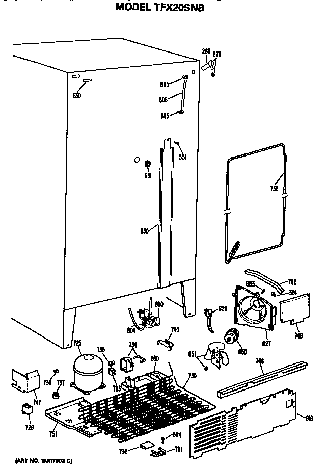 GE TFX20SNB unit diagram