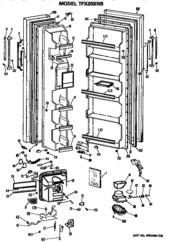 GE TFX20SNB doors diagram