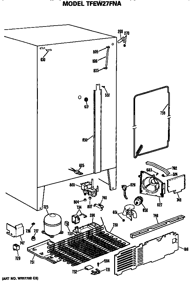 GE TFEW27FNA unit diagram