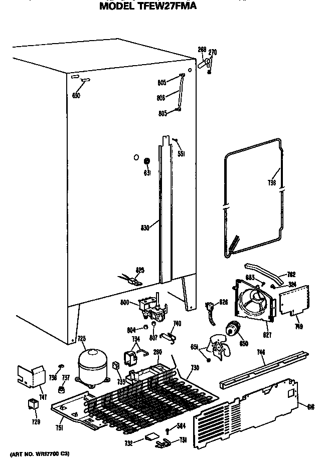 GE TFEW27FMA unit diagram