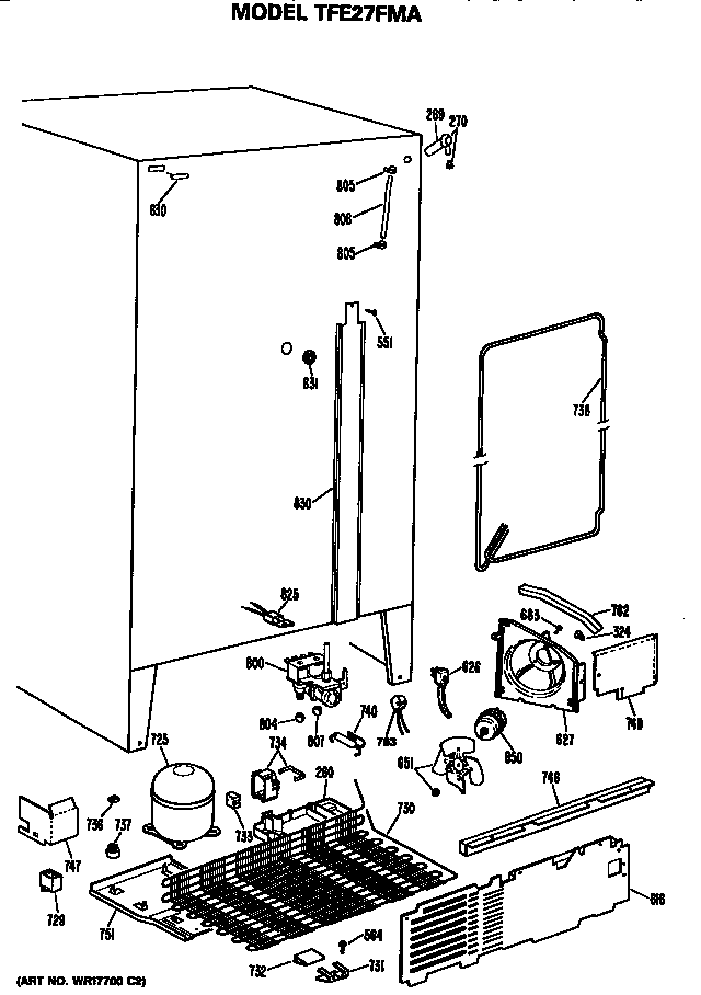 GE TFE27FMA unit diagram