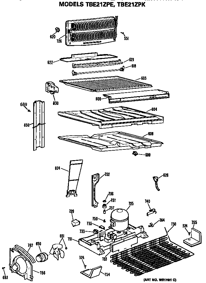 GE TBE21ZPKRWH unit diagram