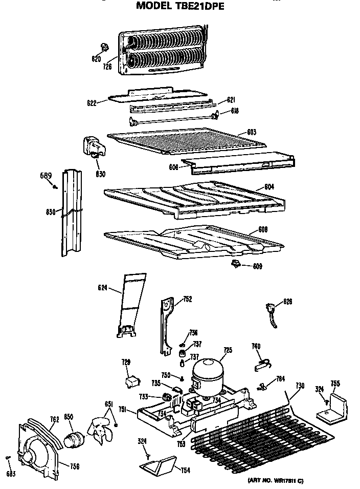 GE TBE21DPERWH unit diagram