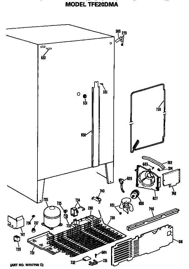 GE TFE20DMA unit diagram