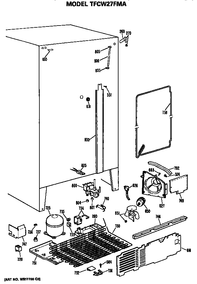 GE TFCW27FMA unit diagram
