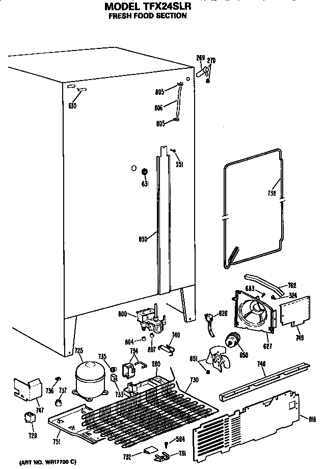 GE TFX24SLR unit diagram