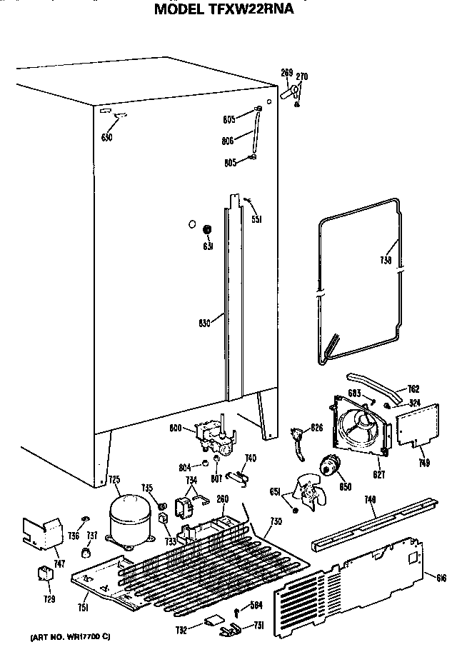 GE TFXW22RNA unit diagram