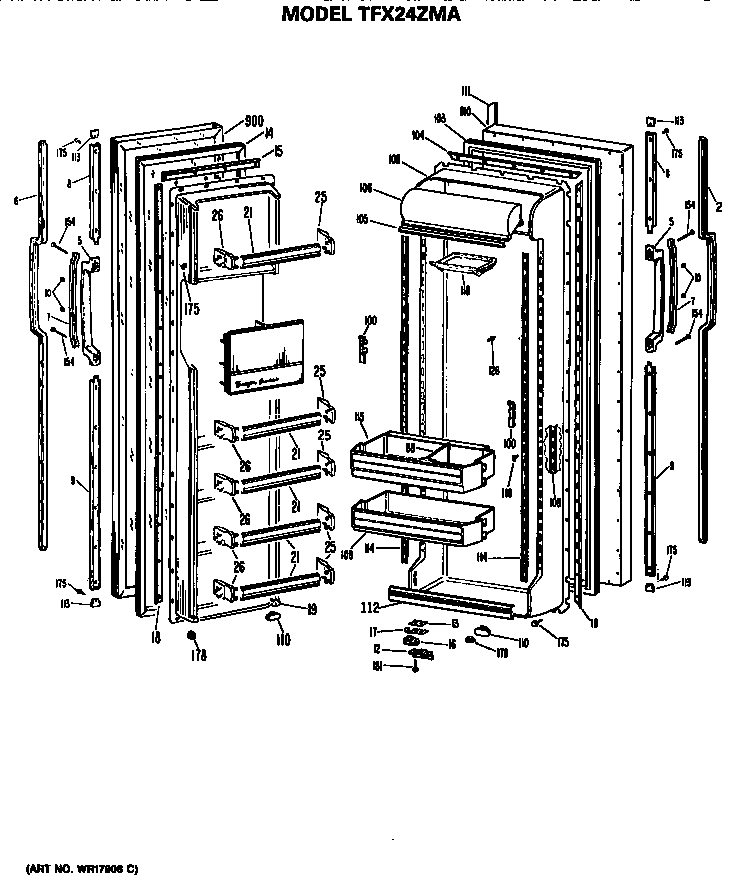 GE TFX24ZMA doors diagram