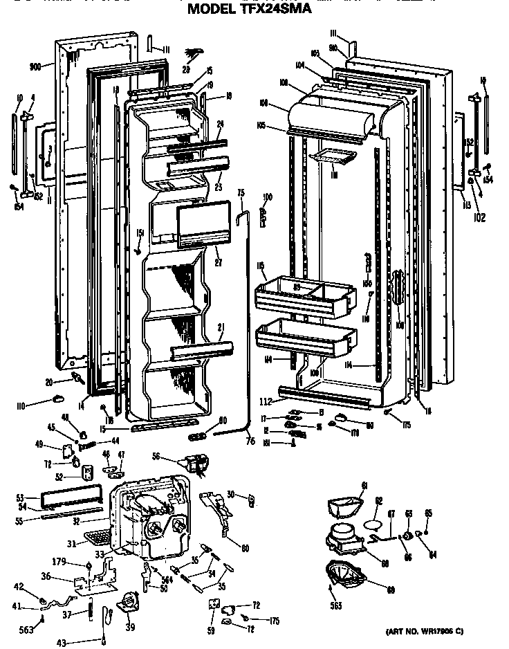 GE TFX24SMA doors diagram
