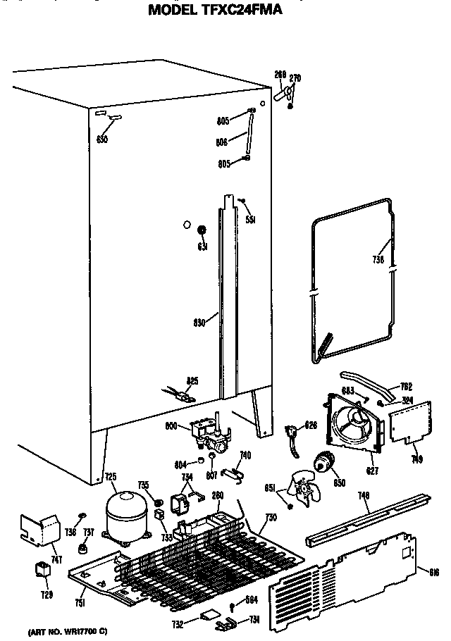 GE TFXC24FMA unit diagram