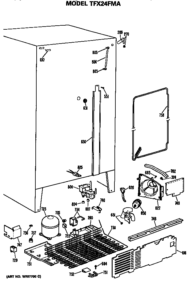 GE TFX24FMA unit diagram