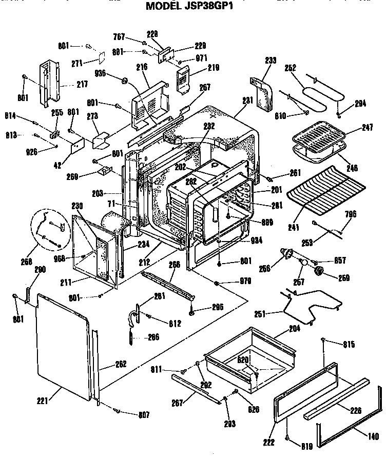 GE JSP38GP1 oven diagram