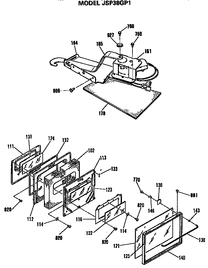 GE JSP38GP1 door diagram
