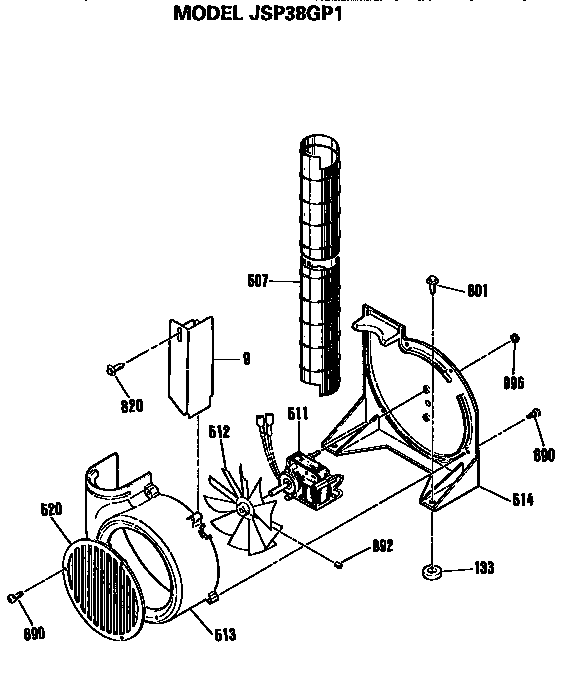 GE JSP38GP1 exhaust diagram