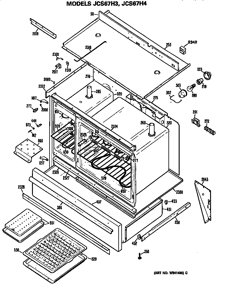 GE JCS67H4 main body diagram