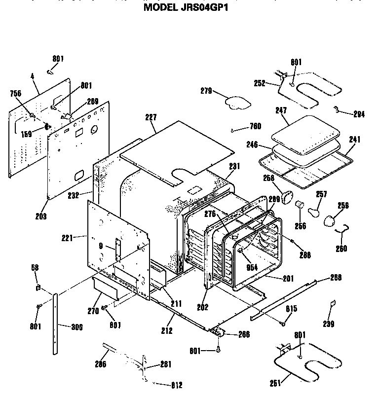 GE JRS04GP1 oven diagram
