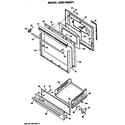 GE JGBC16GEP1 door and broiler assembly diagram