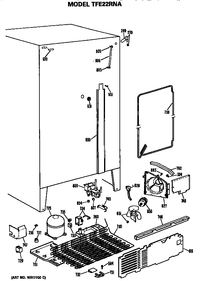 GE TFE22RNA unit diagram