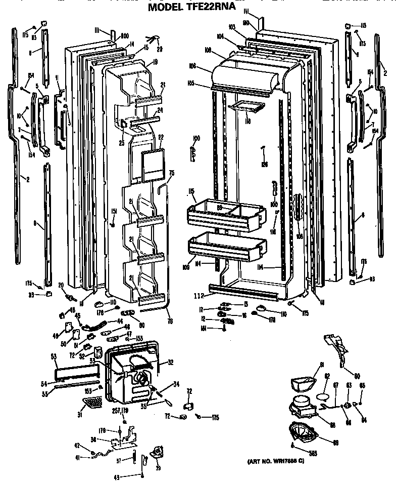 GE TFE22RNA doors diagram