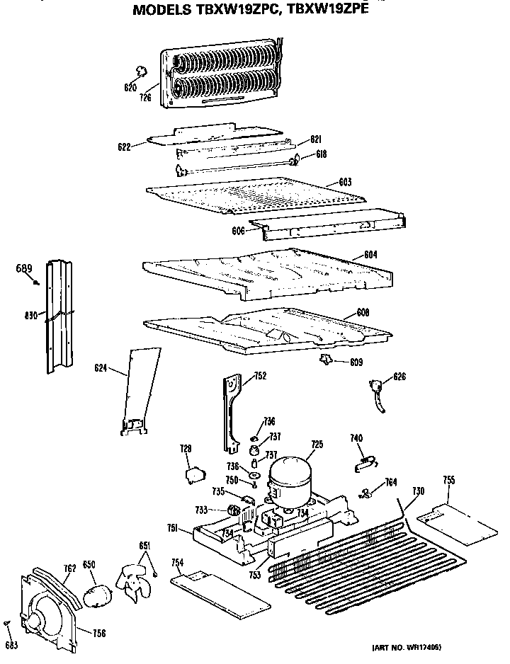 GE TBXW19ZPCRWH unit diagram