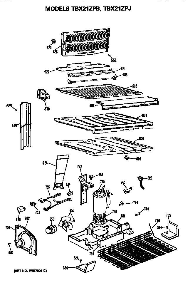 GE TBX21ZPBRAD unit diagram