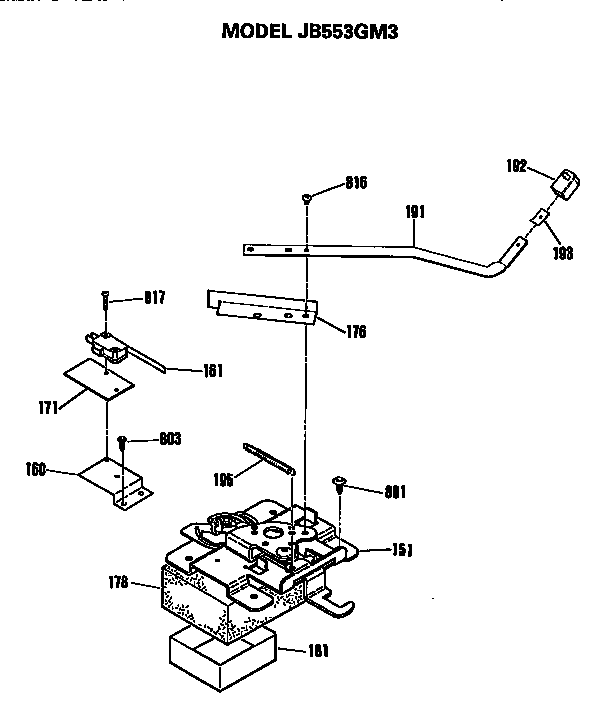 GE JB553GM3 lock box diagram