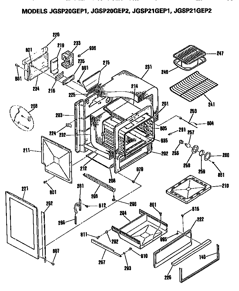 GE JGSP21GEP2 main body diagram