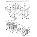 GE JGSP21GEP1 door & burner/manifold assembly diagram