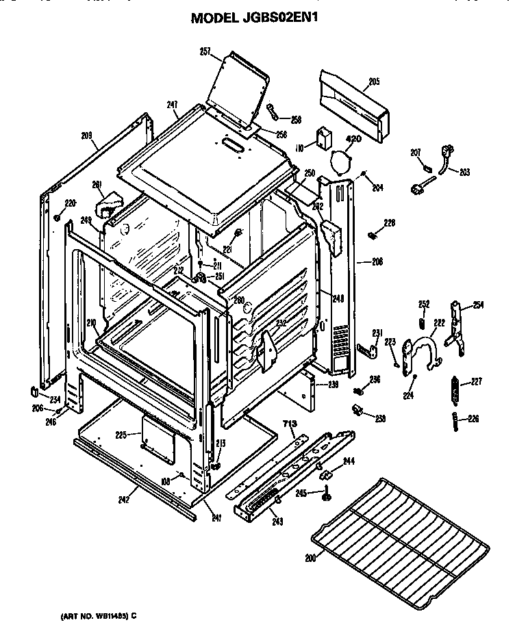 GE JGBS02EN1 main body diagram