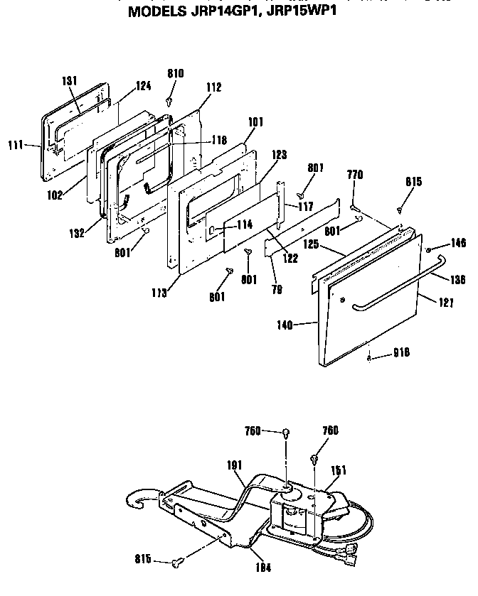 GE JRP15WP1WG door diagram