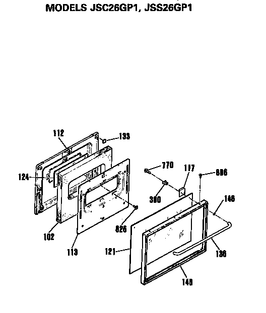 GE JSS26GP1 door diagram