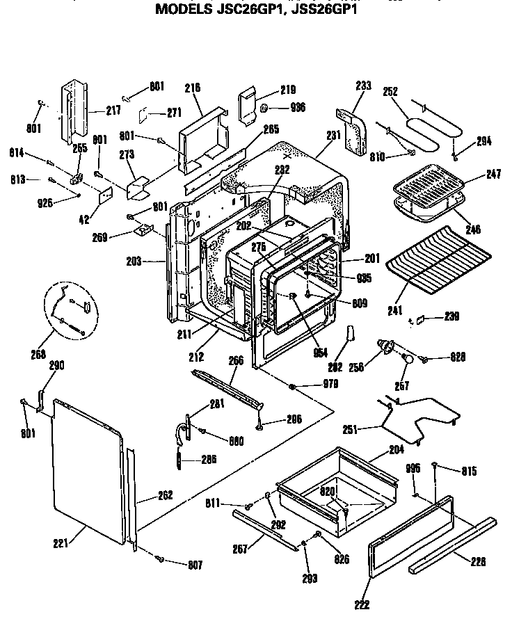 GE JSS26GP1 oven diagram