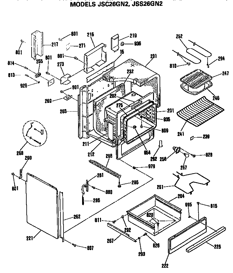 GE JSC26GN2 main body diagram