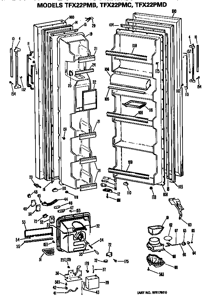 GE TFX22PMD doors diagram