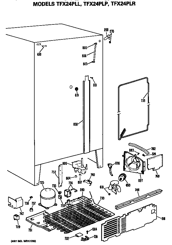 GE TFX24PLL unit diagram