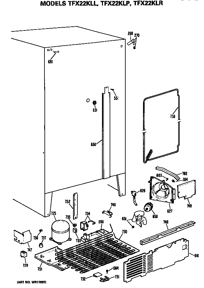 GE TFX22KLL unit diagram