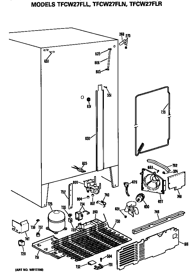 GE TFCW27FLR unit diagram